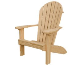 Wood Adirondack Chair Unstained Front Right.