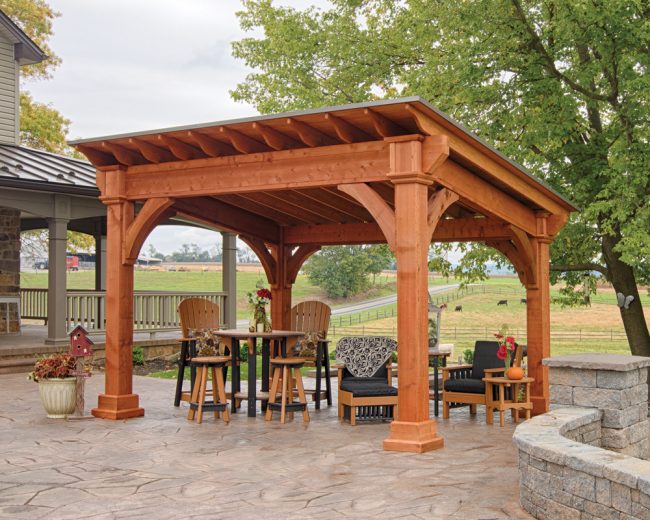 Low-Maintenance, Traditional Vinyl Pavilion - Green Acres Outdoor Living