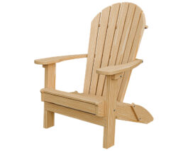 Wood Adirondack Folding Chair Unstained Front Right.