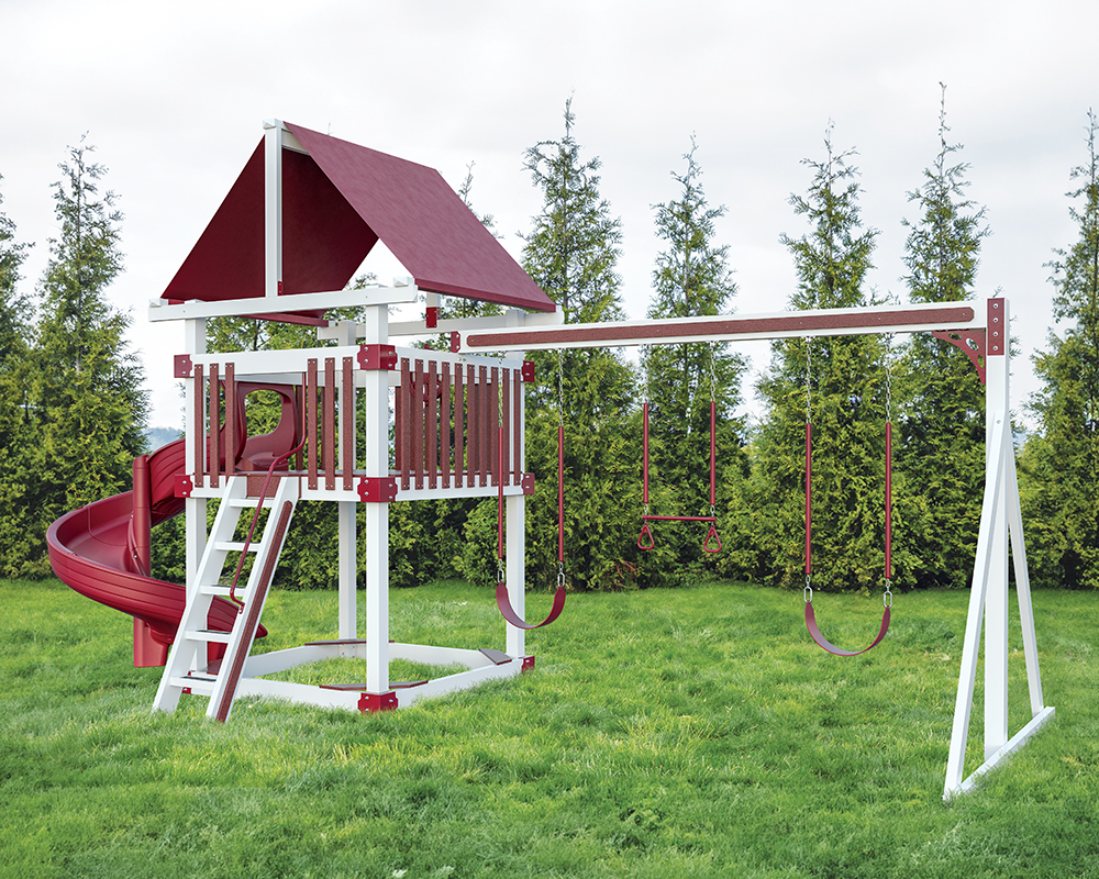 Patiova Boulder 6x6 Layout #1 Vinyl Playset in white vinyl & red accents.