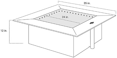 Zentro Fire Pit Insert - Square.