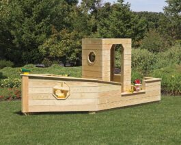 Quality Hillside Wooden Sandbox Boat.